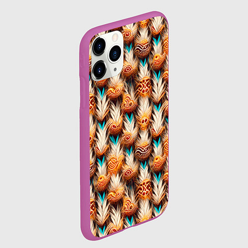 Чехол iPhone 11 Pro матовый Боевое одеяние шамана / 3D-Фиолетовый – фото 2