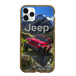 Чехол iPhone 11 Pro матовый Chrysler Jeep Wrangler Rubicon - горы