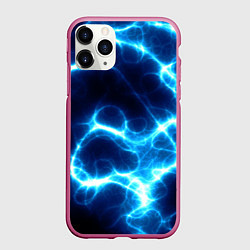 Чехол iPhone 11 Pro матовый Молния грозовая - электрические разряды, цвет: 3D-малиновый