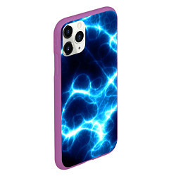 Чехол iPhone 11 Pro матовый Молния грозовая - электрические разряды, цвет: 3D-фиолетовый — фото 2