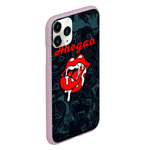 Чехол iPhone 11 Pro матовый Ахегао рот -ahegao lips / 3D-Розовый – фото 2