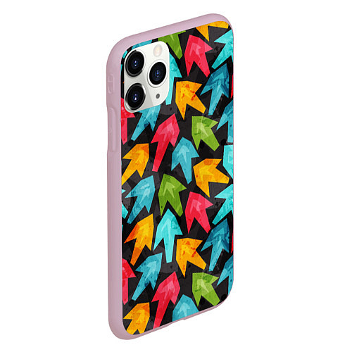 Чехол iPhone 11 Pro матовый Разноцветные стрелы / 3D-Розовый – фото 2