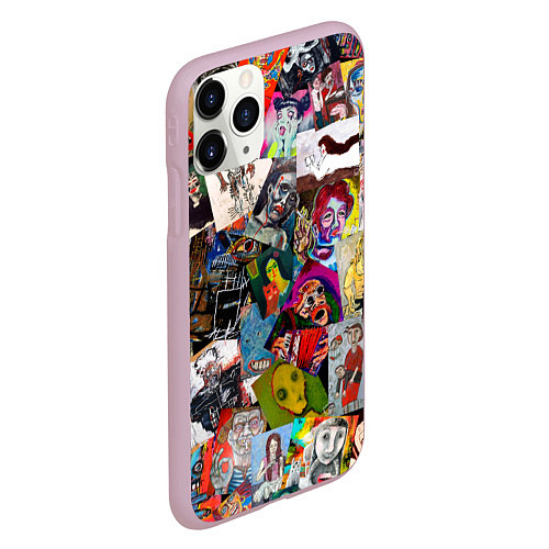 Чехол iPhone 11 Pro матовый Art Trash / 3D-Розовый – фото 2