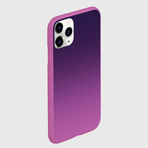 Чехол iPhone 11 Pro матовый Пурпурный-лиловый градиент / 3D-Фиолетовый – фото 2