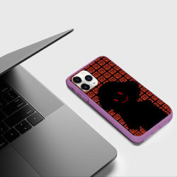 Чехол iPhone 11 Pro матовый Undertale - Frisk smile, цвет: 3D-фиолетовый — фото 2