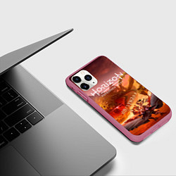 Чехол iPhone 11 Pro матовый Horizon forbidden west burning shores dlc, цвет: 3D-малиновый — фото 2