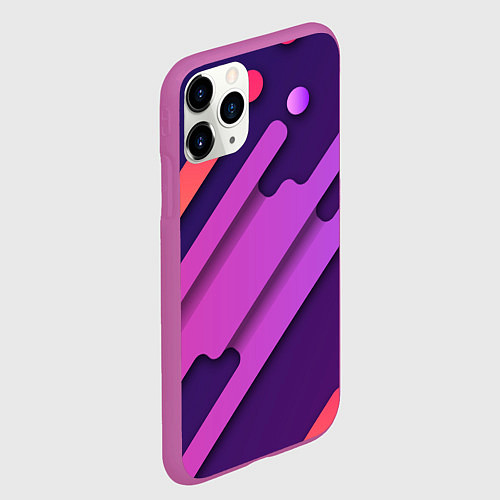 Чехол iPhone 11 Pro матовый Объемная абстракция / 3D-Фиолетовый – фото 2
