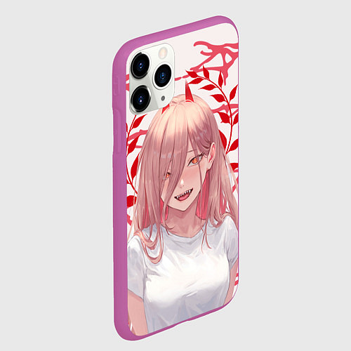 Чехол iPhone 11 Pro матовый Человек-бензопила - Power / 3D-Фиолетовый – фото 2