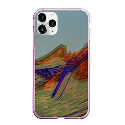 Чехол iPhone 11 Pro матовый Волнообразные разноцветные музыкальные линии, цвет: 3D-розовый