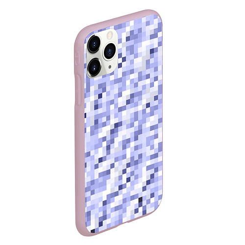 Чехол iPhone 11 Pro матовый Пиксельная абстракция из квадратов / 3D-Розовый – фото 2