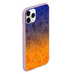 Чехол iPhone 11 Pro матовый Желто-синий звездный узор, цвет: 3D-розовый — фото 2