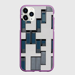 Чехол iPhone 11 Pro матовый Абстрактный лабиринт из окон и стен