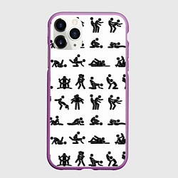 Чехол iPhone 11 Pro матовый Позы секса из камасутры, цвет: 3D-фиолетовый