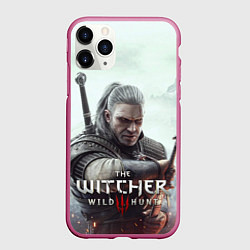 Чехол iPhone 11 Pro матовый Ведьмак 3 дикая охота, цвет: 3D-малиновый