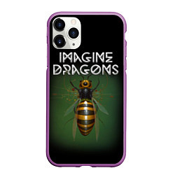 Чехол iPhone 11 Pro матовый Imagine Dragons рок, цвет: 3D-фиолетовый