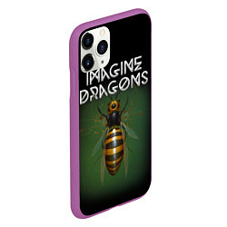 Чехол iPhone 11 Pro матовый Imagine Dragons рок, цвет: 3D-фиолетовый — фото 2