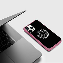 Чехол iPhone 11 Pro матовый Тёмный дворецкий - знак демона, цвет: 3D-малиновый — фото 2