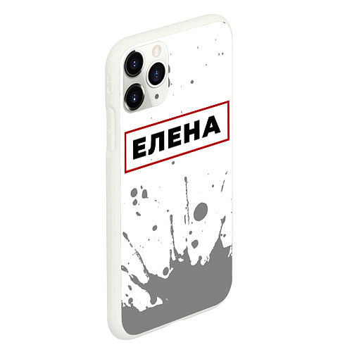 Чехол iPhone 11 Pro матовый Елена - в красной рамке на светлом / 3D-Белый – фото 2