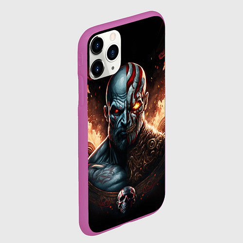 Чехол iPhone 11 Pro матовый God of War life and dead / 3D-Фиолетовый – фото 2
