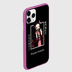 Чехол iPhone 11 Pro матовый Клинок, рассекающий демонов: персонаж Незуко Камад, цвет: 3D-фиолетовый — фото 2