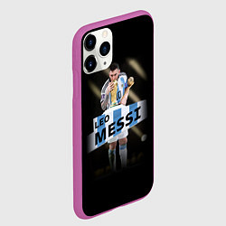 Чехол iPhone 11 Pro матовый Лео Месси чемпион Мира, цвет: 3D-фиолетовый — фото 2