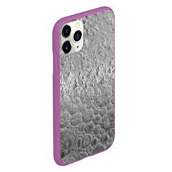 Чехол iPhone 11 Pro матовый Серая поверхность жидкой планеты, цвет: 3D-фиолетовый — фото 2