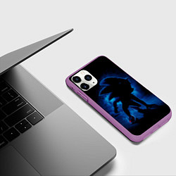 Чехол iPhone 11 Pro матовый Sonic - dark theme, цвет: 3D-фиолетовый — фото 2
