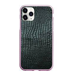 Чехол iPhone 11 Pro матовый Кожа крокодила - fashion, цвет: 3D-розовый