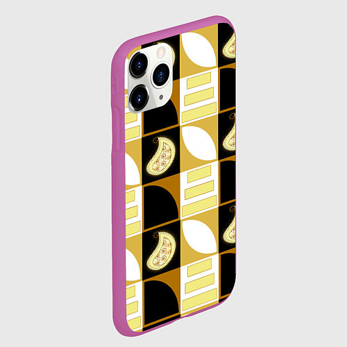 Чехол iPhone 11 Pro матовый Орнамент фигуры / 3D-Фиолетовый – фото 2
