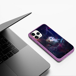 Чехол iPhone 11 Pro матовый Мистическая сова, цвет: 3D-фиолетовый — фото 2