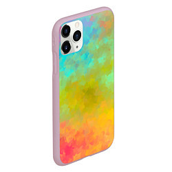 Чехол iPhone 11 Pro матовый Разноцветная бумага, цвет: 3D-розовый — фото 2