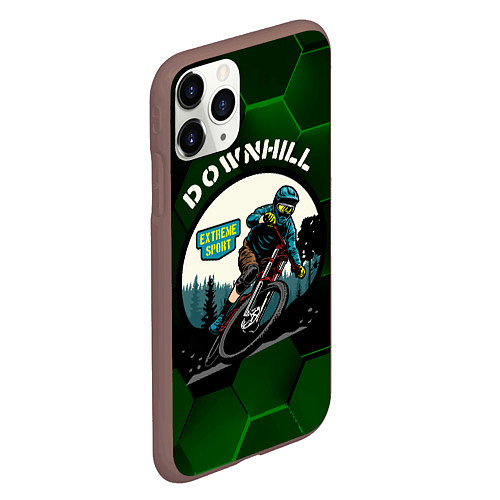 Чехол iPhone 11 Pro матовый Downhill Extreme Sport / 3D-Коричневый – фото 2