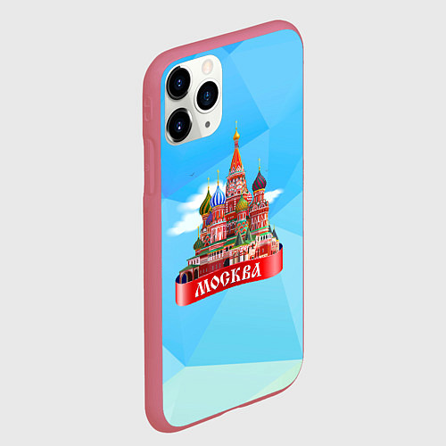Чехол iPhone 11 Pro матовый Россия Москва / 3D-Малиновый – фото 2