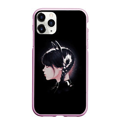 Чехол iPhone 11 Pro матовый Wednesday black kitty, цвет: 3D-розовый