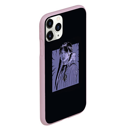 Чехол iPhone 11 Pro матовый Wednesday purple art / 3D-Розовый – фото 2