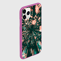 Чехол iPhone 11 Pro матовый Абстрактные полупрозрачные летящие блоки, цвет: 3D-фиолетовый — фото 2
