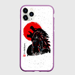Чехол iPhone 11 Pro матовый Dragon Ball красная луна, цвет: 3D-фиолетовый