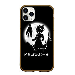Чехол iPhone 11 Pro матовый Dragon Ball Гоку при луне, цвет: 3D-коричневый