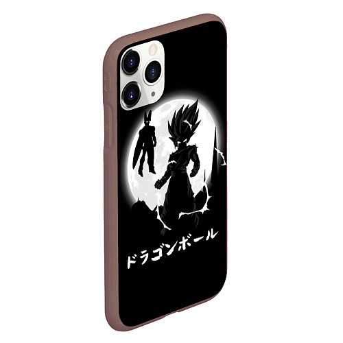 Чехол iPhone 11 Pro матовый Dragon Ball Гоку при луне / 3D-Коричневый – фото 2