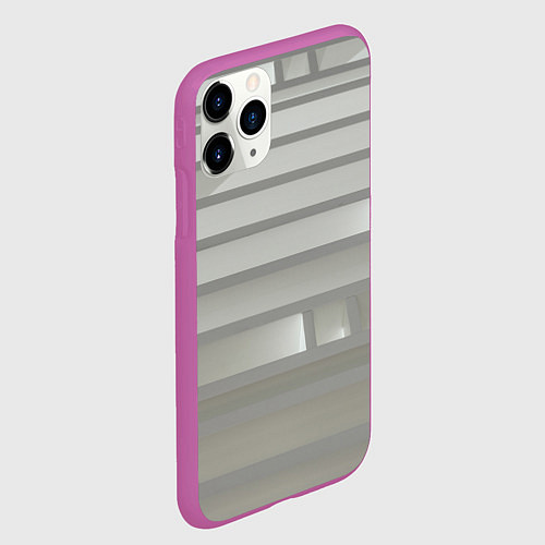 Чехол iPhone 11 Pro матовый Серый паттерн из различных блоков / 3D-Фиолетовый – фото 2