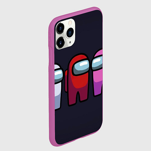 Чехол iPhone 11 Pro матовый Красный среди предателей / 3D-Фиолетовый – фото 2