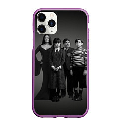 Чехол iPhone 11 Pro матовый Аддамс, семейный портрет