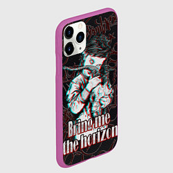 Чехол iPhone 11 Pro матовый Bring me the horizon девочка с черепом, цвет: 3D-фиолетовый — фото 2