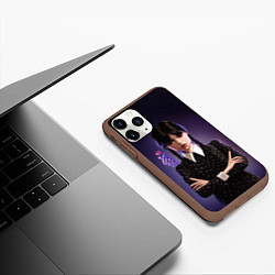 Чехол iPhone 11 Pro матовый Красивая Уэнсдэй, цвет: 3D-коричневый — фото 2