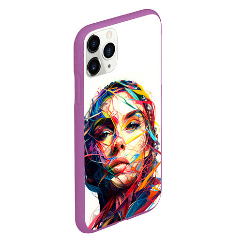 Чехол iPhone 11 Pro матовый Взгляд на исскуство / 3D-Фиолетовый – фото 2