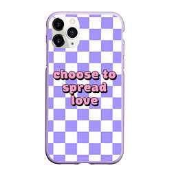 Чехол iPhone 11 Pro матовый Choose to spread love, цвет: 3D-светло-сиреневый