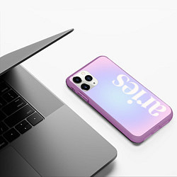 Чехол iPhone 11 Pro матовый Aries pink aura, цвет: 3D-фиолетовый — фото 2