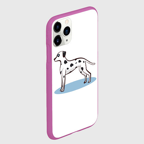 Чехол iPhone 11 Pro матовый Собака Далматин / 3D-Фиолетовый – фото 2
