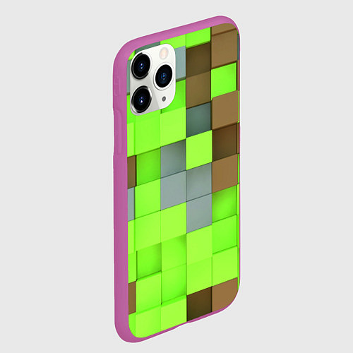 Чехол iPhone 11 Pro матовый Артем майнкрафт / 3D-Фиолетовый – фото 2