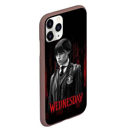 Чехол iPhone 11 Pro матовый Wednesday темный фон / 3D-Коричневый – фото 2